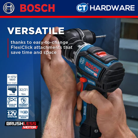 Bosch PRO GSR 12V-32 FC Cordless Screwdriver 12V 06019N7181 (Body Only | 2-Battery)