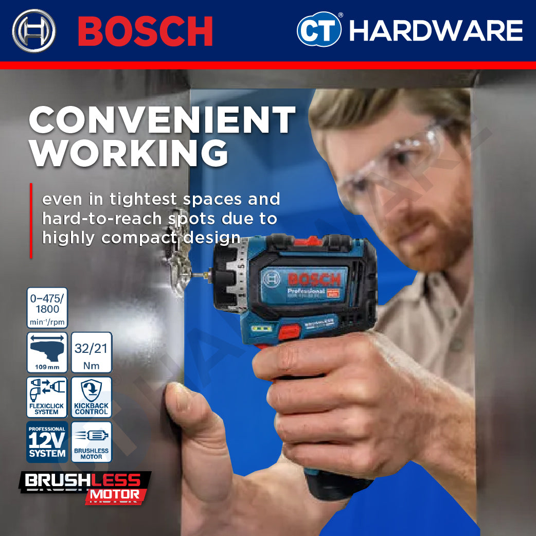 Bosch PRO GSR 12V-32 FC Cordless Screwdriver 12V 06019N7181 (Body Only | 2-Battery)