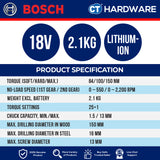 Bosch GSR 18V-150 C SOLO BITURBO Cordless Drill Driver 18V 13MM [GSR18V150CSOLO]