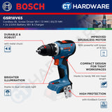 Bosch GSR18V65 Cordless BL Screw Driver 18V | 13 MM | 65/31NM Come with 2x 2.0Ah 18V Battery & Charger