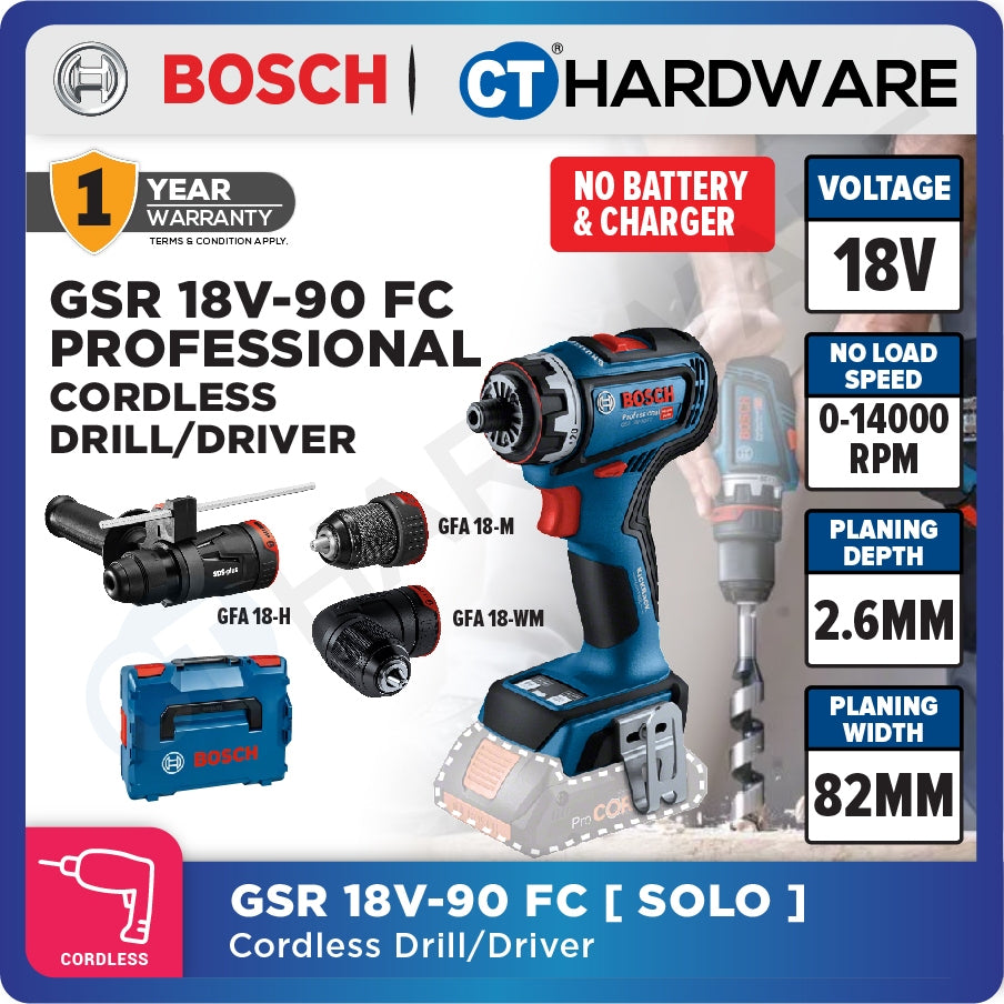 BOSCH GSR 18V-90 FC SOLO Brushless Drill Driver 18V 13MM [GSR18V90FCSOLO]