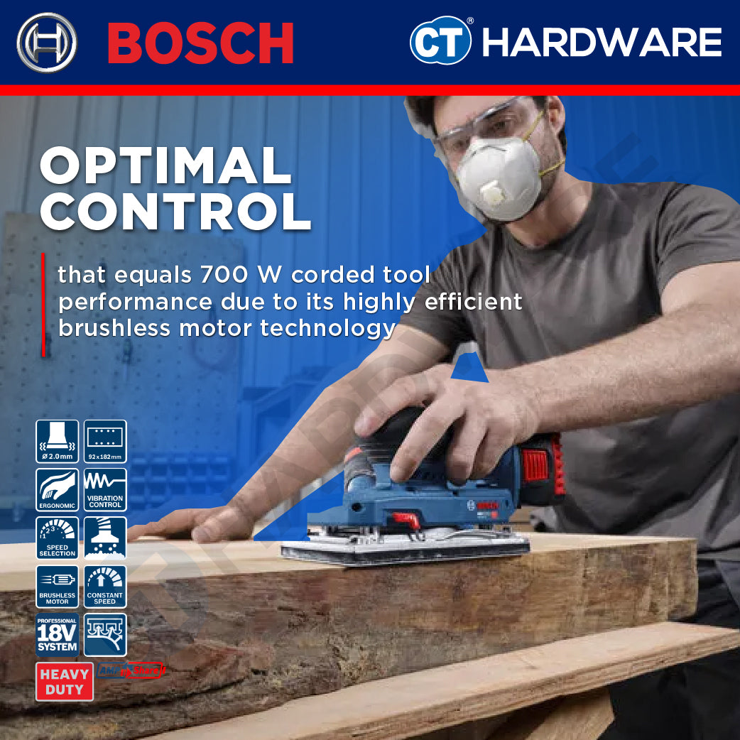 Bosch PRO GSS18V-18 Cordless Orbital Sander 18V 06019R70L0 (Body Only | 1-Battery | 2-Battery)