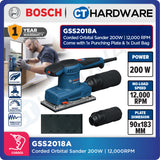 Bosch GSS2018A Corded Orbital Sander 200W | 12,000RPM Come with 1x Punching Plate & 1x Dust Bag
