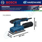 Bosch GSS2018A Corded Orbital Sander 200W | 12,000RPM Come with 1x Punching Plate & 1x Dust Bag