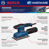 Bosch GSS2018A Corded Orbital Sander 200W | 12,000RPM Come with 1x Punching Plate & 1x Dust Bag