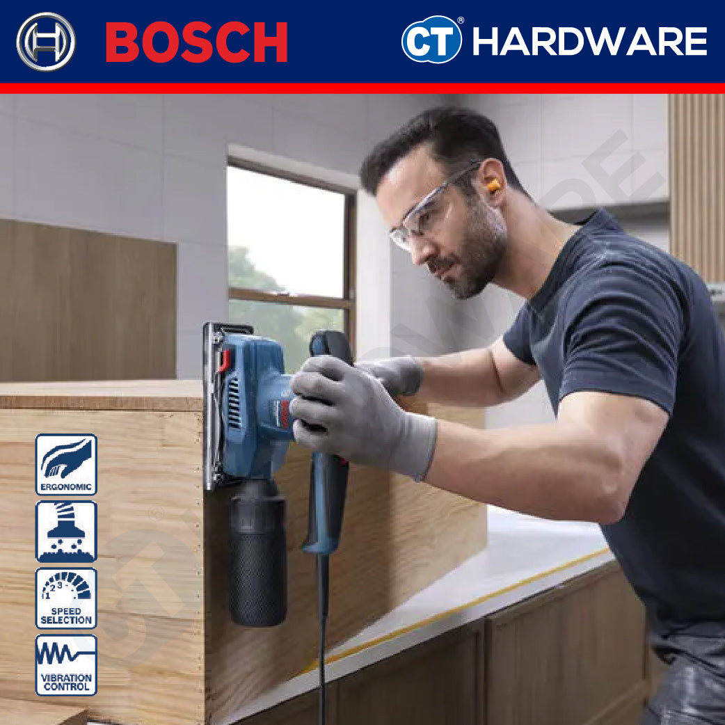 Bosch GSS2018A Corded Orbital Sander 200W | 12,000RPM Come with 1x Punching Plate & 1x Dust Bag