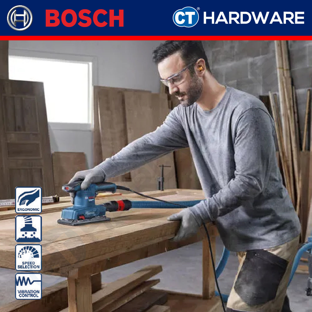 Bosch GSS2018A Corded Orbital Sander 200W | 12,000RPM Come with 1x Punching Plate & 1x Dust Bag