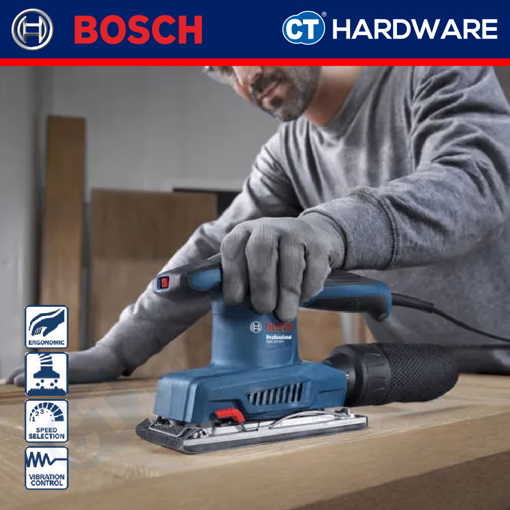 Bosch GSS2018A Corded Orbital Sander 200W | 12,000RPM Come with 1x Punching Plate & 1x Dust Bag