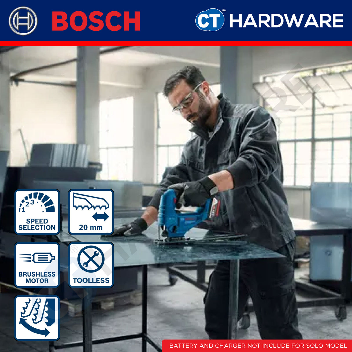 Bosch GST 183-LI SOLO Cordless Brushless Jigsaw 18V | 3300SPM [ GST183LISOLO ]