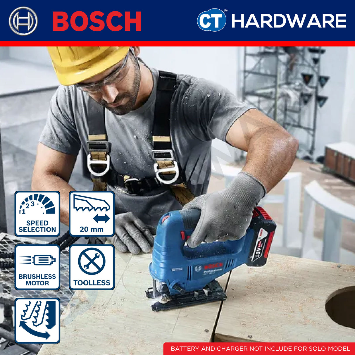 Bosch GST 183-LI SOLO Cordless Brushless Jigsaw 18V | 3300SPM [ GST183LISOLO ]