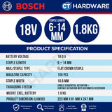 Bosch PRO GTH 18V-14 Cordless Wood Stapler 18V 0601482880 (Body Only | 1-Battery | 2-Battery)