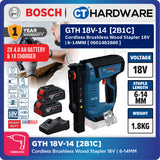 Bosch PRO GTH 18V-14 Cordless Wood Stapler 18V 0601482880 (Body Only | 1-Battery | 2-Battery)