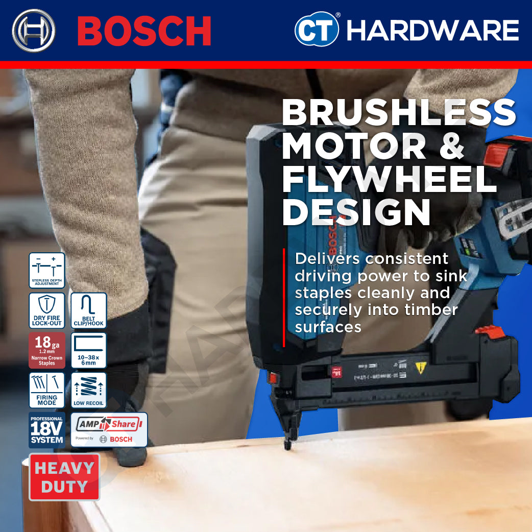 Bosch PRO GTH 18V-38-2 M Cordless Brushless Stapler 18V 18ga Solo [0601482D80]