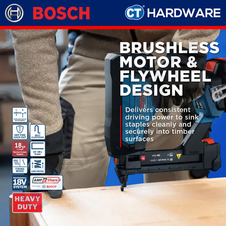 Bosch PRO GTH 18V-38-2 M Cordless Brushless Stapler 18V 18ga Solo [0601482D80]