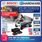 Bosch PRO GTS 18V-70 Cordless Table Saw 18V 0601B441K0 (Body Only | 2-Battery)