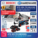 Bosch PRO GTS 18V-70 Cordless Table Saw 18V 0601B441K0 (Body Only | 2-Battery)