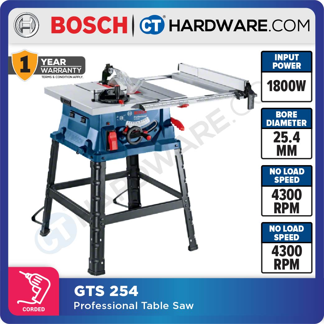 Bosch GTS 254 Professional Table Saw 1800W 10" 254mm [0601B450L0 | GTS254]