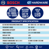 Bosch GVD 1000-17 Voltage Detector 90-1000V AC & 24-1000V AC | Come With 2x AAA Battery | GVD1000-17