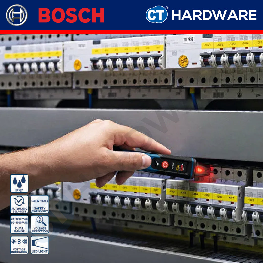 Bosch GVD 1000-17 Voltage Detector 90-1000V AC & 24-1000V AC | Come With 2x AAA Battery | GVD1000-17