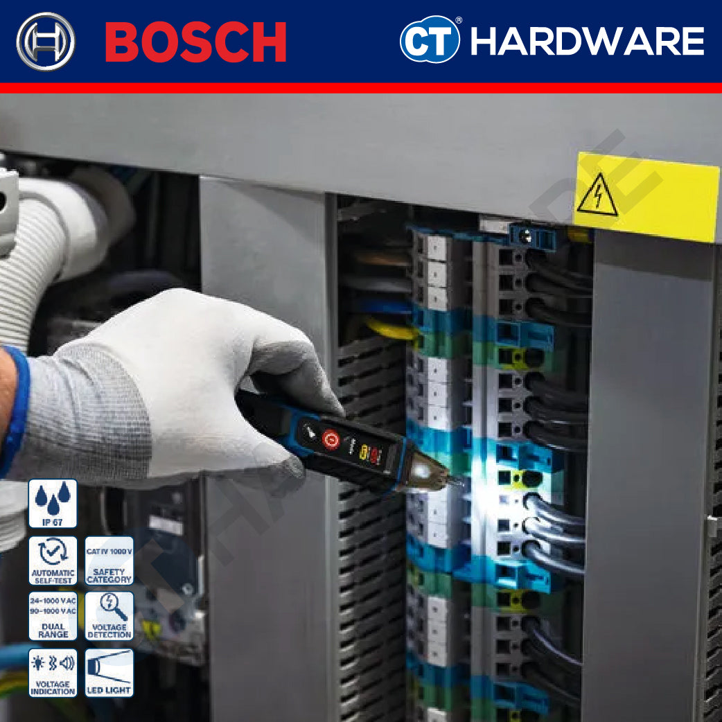 Bosch GVD 1000-17 Voltage Detector 90-1000V AC & 24-1000V AC | Come With 2x AAA Battery | GVD1000-17