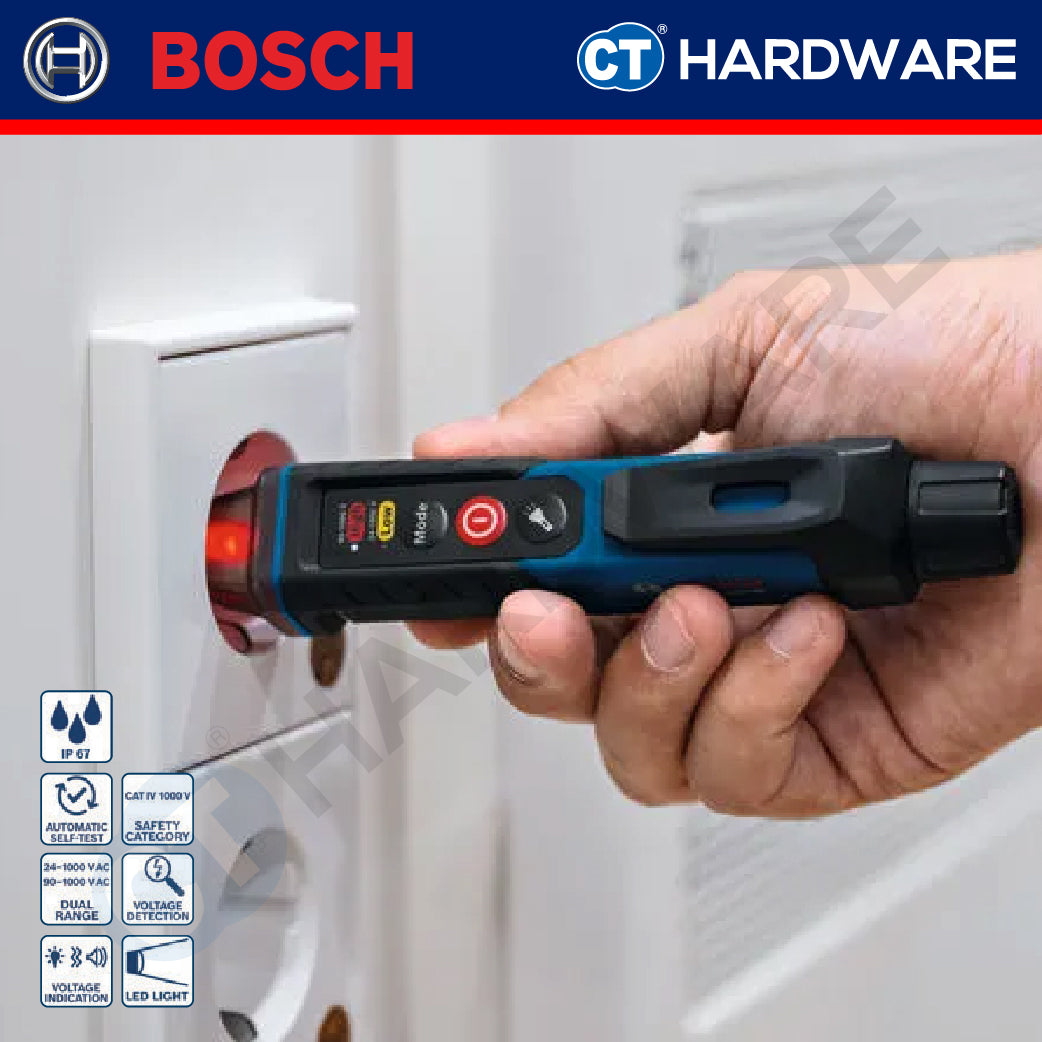 Bosch GVD 1000-17 Voltage Detector 90-1000V AC & 24-1000V AC | Come With 2x AAA Battery | GVD1000-17