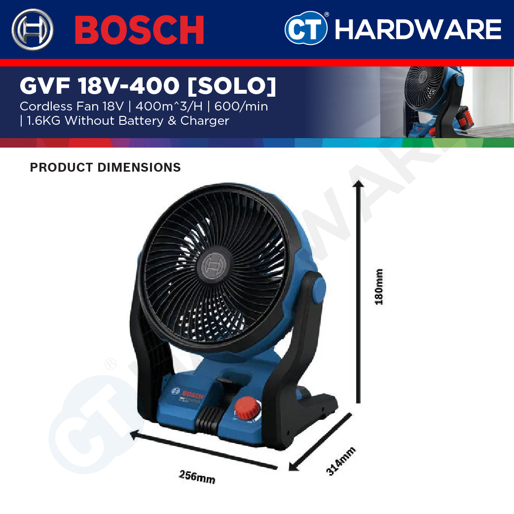Bosch PRO GVF 18V-400 Cordless Jobsite Fan 18V 400m³/h Solo [06019U1480]