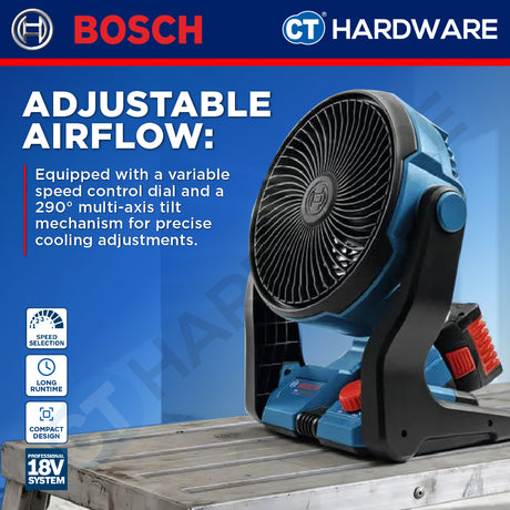 Bosch PRO GVF 18V-400 Cordless Jobsite Fan 18V 400m³/h Solo [06019U1480]
