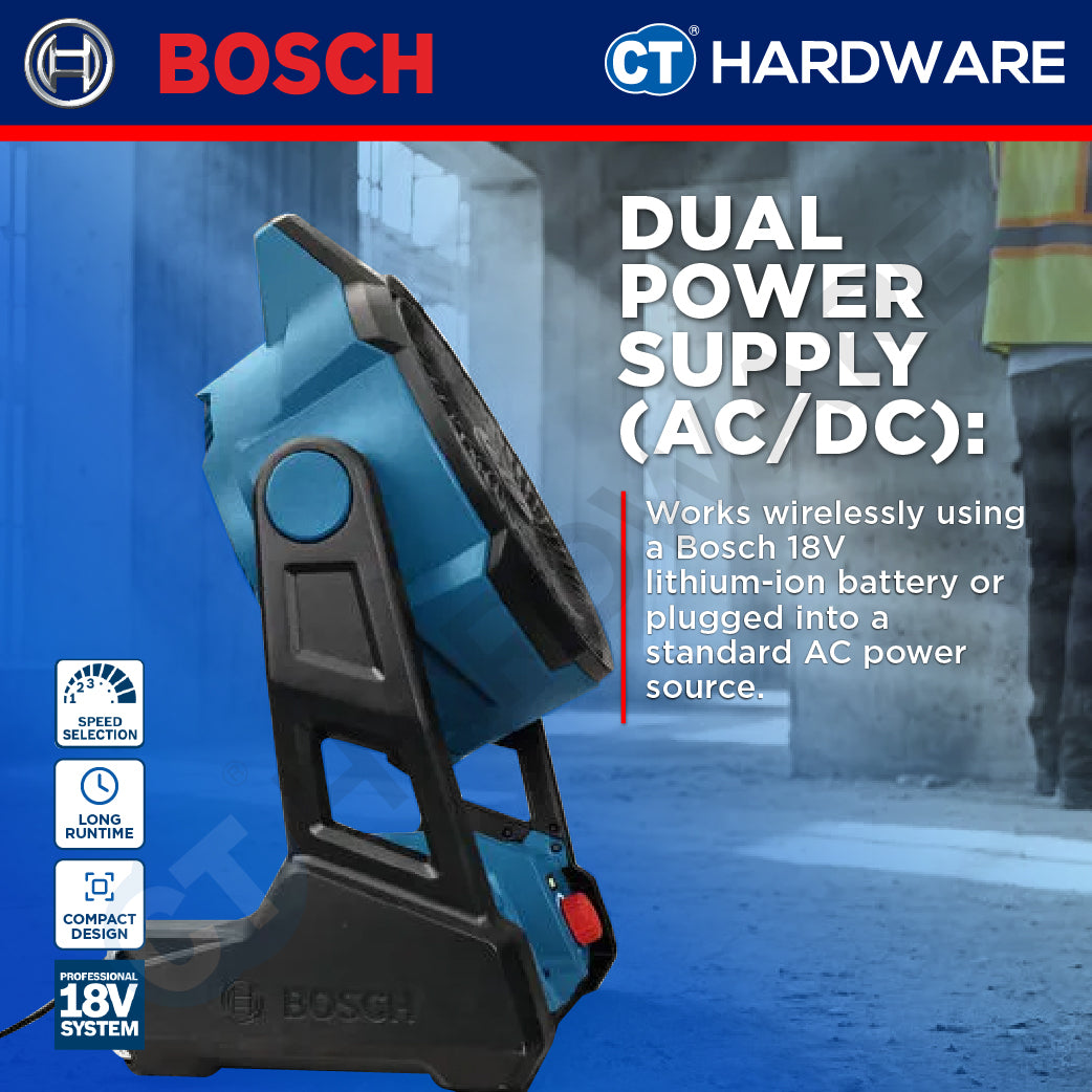 Bosch PRO GVF 18VH-1300 Hybrid Jobsite Fan 18V 1300m³/h Solo [06019U1080]