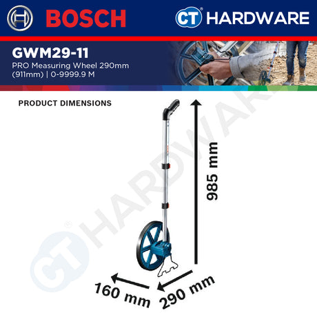 Bosch PRO GWM29-11 Measuring Wheel 292.1mm 9999.9m [06010740F0]