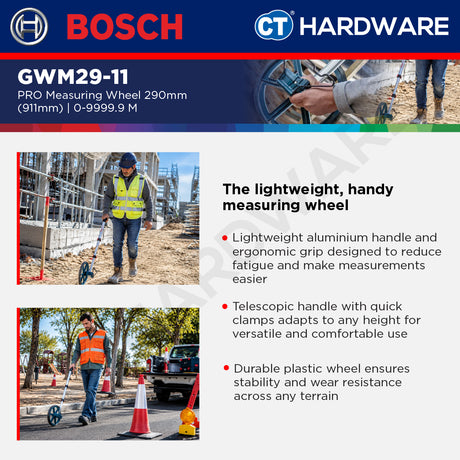 Bosch PRO GWM29-11 Measuring Wheel 292.1mm 9999.9m [06010740F0]