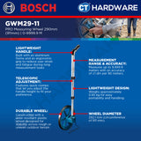 Bosch PRO GWM29-11 Measuring Wheel 292.1mm 9999.9m [06010740F0]