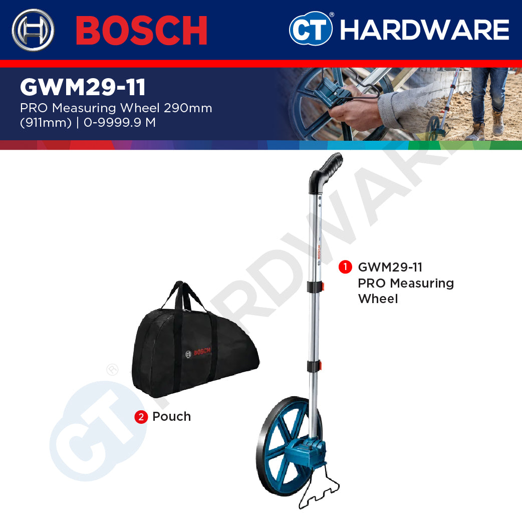 Bosch PRO GWM29-11 Measuring Wheel 292.1mm 9999.9m [06010740F0]