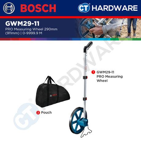 Bosch PRO GWM29-11 Measuring Wheel 292.1mm 9999.9m [06010740F0]