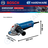 Bosch GWS12125P Corded Angle Grinder 5" | 125MM | 1200W | M14 | 11,000RPM With Speed Control