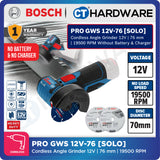 Bosch PRO GWS 12V-76 Cordless Angle Grinder 12V 76mm Solo [06019F2000]