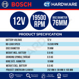 Bosch PRO GWS 12V-76 Cordless Angle Grinder 12V 76mm Solo [06019F2000]