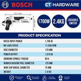 Bosch GWS 17-125 CI Professional Angle Grinder 1700W 5" 125mm [060179G002 | GWS17125CI]