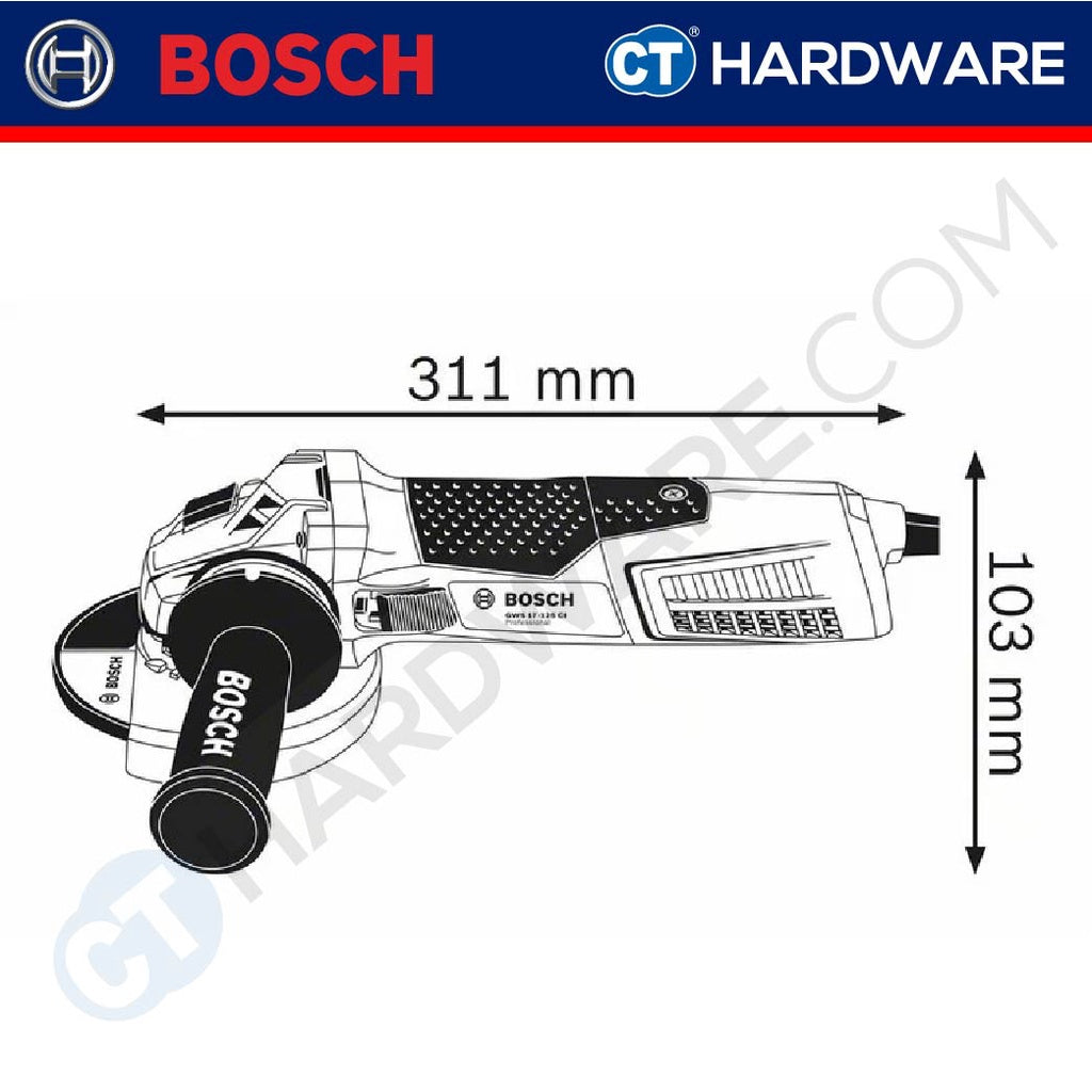 Bosch GWS 17-125 CI Professional Angle Grinder 1700W 5" 125mm [060179G002 | GWS17125CI]