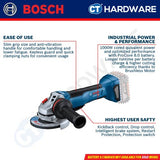 Bosch GWS 18V-10 P Professional Cordless Angle Grinder 18V 4" 100mm | SOLO | 2-Battery [06019J41K0 | GWS18V10PSOLO]