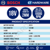 Bosch PRO GWS18V-11PS Cordless Angle Grinder 18V 06019N43K2 (Body Only | 1-Battery | 2-Battery)