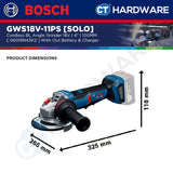 Bosch PRO GWS18V-11PS Cordless Angle Grinder 18V 06019N43K2 (Body Only | 1-Battery | 2-Battery)