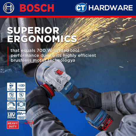 Bosch PRO GWS18V-11PS Cordless Angle Grinder 18V 06019N43K2 (Body Only | 1-Battery | 2-Battery)