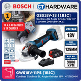 Bosch PRO GWS18V-11PS Cordless Angle Grinder 18V 06019N43K2 (Body Only | 1-Battery | 2-Battery)