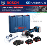 Bosch GWS18V11S Cordless Brushless Angle Grinder 18V | 4" | 100MM | M10 Come with 2x 5.0Ah 18V Battery & Charger