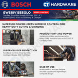 Bosch GWS18V15SSOLO  Cordless Brushless Angle Grinder 18V | 4" | 100MM | M10 With out Battery & Charger [ SOLO UNIT ]