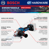Bosch GWS18V15SSOLO  Cordless Brushless Angle Grinder 18V | 4" | 100MM | M10 With out Battery & Charger [ SOLO UNIT ]