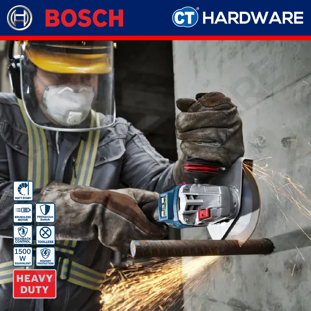 Bosch GWS18V15SSOLO  Cordless Brushless Angle Grinder 18V | 4" | 100MM | M10 With out Battery & Charger [ SOLO UNIT ]