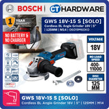Bosch PRO GWS 18V-15 S Cordless Brushless Angle Grinder 18V 125mm Solo [06019M6000]