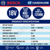 Bosch PRO GWS 18V-15 S Cordless Brushless Angle Grinder 18V 125mm Solo [06019M6000]