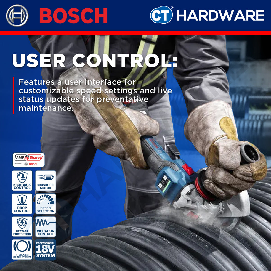 Bosch PRO GWS 18V-15 S Cordless Brushless Angle Grinder 18V 125mm Solo [06019M6000]
